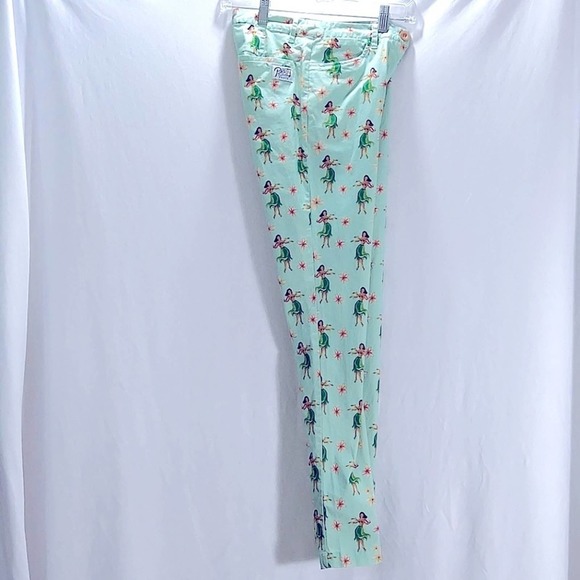 Bondi Party Pants Hula Girl Skinny Ankle Pants Green Size XS - Picture 6 of 16